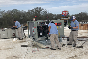 Commercial AC being installed